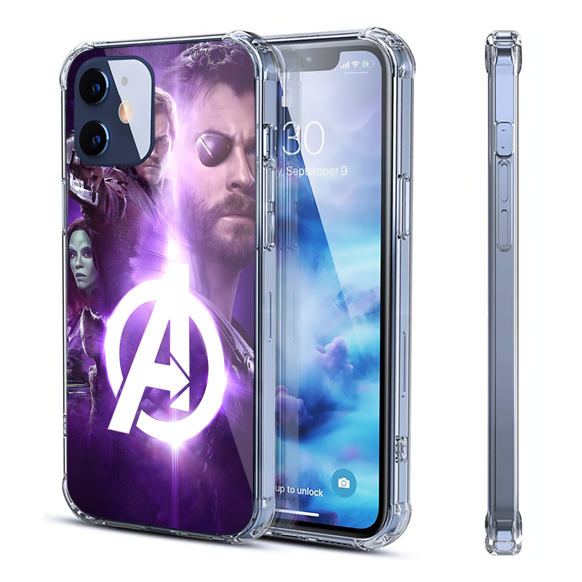 （画像用） アベンジャーズ The Avengers 【iPhone 12シリーズ対応】透明スマホケース（クリアソフトケース）